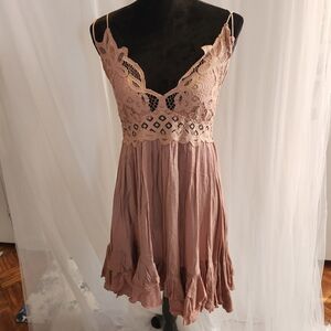 Free People Adella Slip Pink M